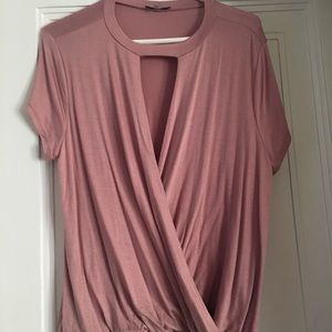 Rose Keyhole Wrap Front Top